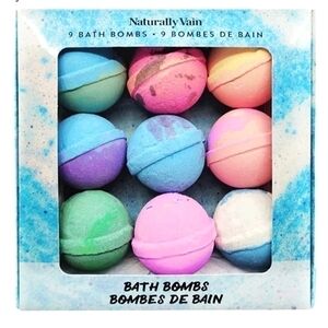 🛑 2 / $40 Sale! Naturally Vain Handmade Natural Bathbombs 9 count NWT